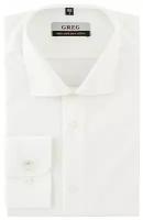 Рубашка мужская длинный рукав GREG 113/191/5156/Z, Полуприталенный силуэт / Regular fit, цвет Белый, рост 164-172, размер ворота 43