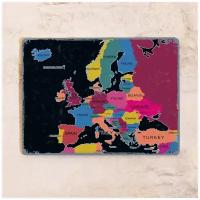 Цветная грифельная карта Европы 30х40 см