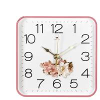Часы настенные Рубин квадратные 19х19 см, корпус розовый 