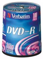 Диск DVD-R Verbatim 4.7Gb 16x Cake Box (100 штук) (43549)