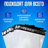 Курьерский упаковочный сейф пакет с клеевым клапаном 300х400 + 40 мм, 50 мкм, 100 шт