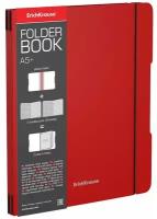 Тетрадь общая ученическая в съемной пластиковой обложке ErichKrause FolderBook Classic А5+, 48 листов в клетку, красная
