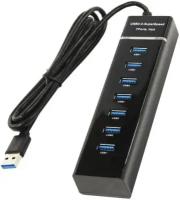 Разветвитель USB3.0 KS-is KS-569 хаб - концентратор 1 порт USB3.0 + 6 портов USB2.0 + б/п 5В 3А - чёрный