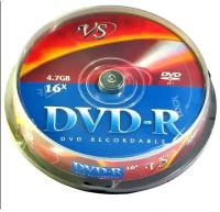 Оптические диски VS DVD-R 4.7 Гб, 16x, кейкбокс, 10 шт