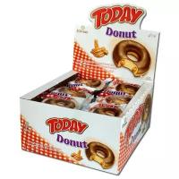 Кекс Elvan Today donut в глазури с карамелью, шоубокс, 50 г