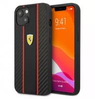 Чехол CG Mobile Ferrari PU Carbon/Smooth with metal logo Hard для iPhone 13 Mini