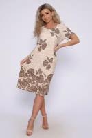 Платье Натали, размер 48, коричневый