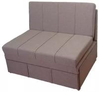 Прямой диван-кровать StylChairs Сёма 90 без подлокотников, обивка: ткань рогожка, цвет: бежево-коричневый