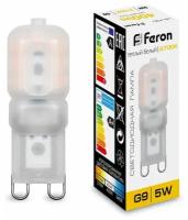 Светодиодная LED лампа капсульная Feron G9 5W (Вт) 2700K 400lm 47x16 220V 25636 LB-430 14LED