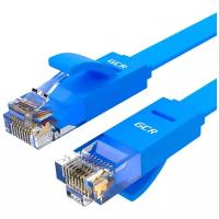 Патч-корд PROF плоский UTP cat.6 10 Гбит/с RJ45 LAN компьютерный кабель для интернета (GCR-LNC62) синий 1.5м