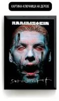 Ключница настенная деревянная 20x30 см Rammstein Тиль Линдеманн - 3967 В