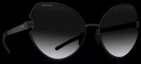Титановые солнцезащитные очки GRESSO Scarlett - кошачий глаз / черные