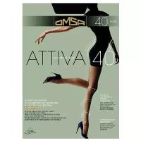 Колготки Omsa Attiva Control Top, 40 den, с ластовицей, утягивающие, с шортиками