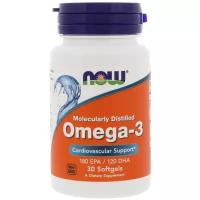 NOW Omega 3 1000 мг Молекулярная дистилляция 30 капсул