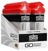 Гель питьевой SCIENCE IN SPORT (SiS) GO Energy 75mg caffeine 30 x 60 мл + кофеин, Ягодный