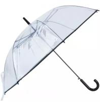 Зонт Прозрачный 8 спиц Эврика, зонт трость женский, мужской, диаметр купола 100 см