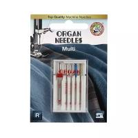 Иглы для швейных машин ORGAN, MULTI №80/2, 80-90,90,75, 5 шт. арт.4964832910752