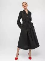 Платье Lo, повседневное, прилегающее, миди, карманы, размер 44, черный