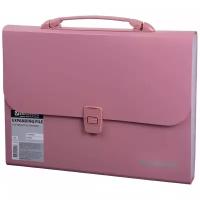 BRAUBERG Портфель пластиковый А4, 13 отделений, розовый