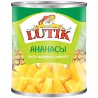 LUTIK Ананас кусочками в сиропе, 580мл, ж/б