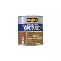 Лак для мебели и дерева защитный быстросохнущий . Rustins Quick Dry Varnish акриловый полуматовый цветной. Античная сосна 1000мл