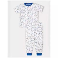 Пижама KotMarKot, размер 122, белый/синий