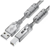 Защищенный 3м USB 2.0 AM/BM кабель для принтера GCR экранирование армирование ферритовые фильтры прозрачный