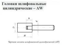 Головка абразивная с хвостовиком AW(ГЦ) 20x3х6 мм, 63C, F60(25Н), O(СТ1) CNIC 50612