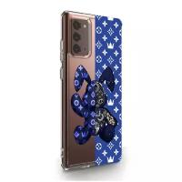 Прозрачный силиконовый чехол MustHaveCase для Samsung Galaxy Note 20 Bunny Синий для Самсунг Галакси Ноут 20 Противоударный