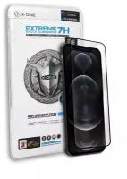 Защитная противоударная бронепленка с черной рамкой для iPhone 12/12 Pro X-ONE Extreme 7H Shock Eliminator Coverage 4-го поколения на весь экран