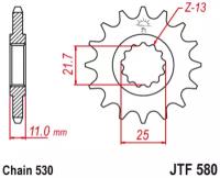 Звезда ведущая, с демпфером, JT 580.16RB