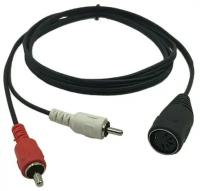 Кабель-переходник GSMIN CB-22 DIN 5-pin (F) - RCA (M) (30 см) (Черный)