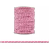 Шнур декоративный 'косичка' 3мм*50м (18 розовый/белый), 50м