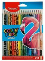 Maped Карандаши 18цв. Maped COLOR'PEPS декорированные, в картонной коробке