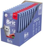 Влажный корм для стерилизованных кошек Brit Premium, мясное ассорти с потрошками 14 шт. х 85 г (кусочки в желе)