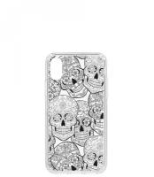 Чехол для iPhone X/XS Kruche Print Skull Black, противоударная пластиковая накладка с рисунком, защитный силиконовый бампер с принтом и защитой камеры