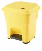 Контейнер для мусора с педалью 35л Vileda Гера, пластик, с крышкой, желтый