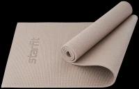 Коврик для йоги и фитнеса STARFIT FM-101 PVC, 1 см, 173x61 см, тепло-серый пастель