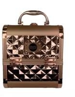 Бьюти кейс для косметики OKIRO MUC 064 (золотой бриллиант) чемоданчик для косметики / органайзер для бижутерии/ бьюти бокс для мастера