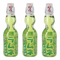 Напиток газированный Ramune со вкусом дыни Hata kosen, 200 мл х 3 шт