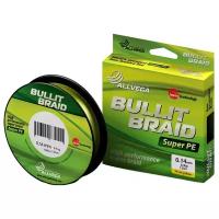 Плетеный шнур ALLVEGA BULLIT BRAID d=0.14 мм, 135 м, 8.4 кг, hi-vis yellow, 1 шт