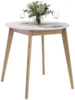 Стол обеденный / кухонный Орион classic (79х79) см круглый нераздвижной, из массива берёзы, деревянный - Дуб золотой/Белая эмаль