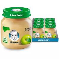 Спайка Gerber Фруктовое пюре Только Яблоко первая ступень 130г, 6 шт