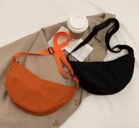 Однотонная нагрудная сумка для женщин, большая Вместительная дорожная сумка через плечо с полумесяцем, Дамская Повседневная сумка (оранжевый)
