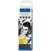 Faber-Castell набор капиллярных ручек Pitt Artist Pens Manga Black set, 0,1/0,3/0,5 мм (167132)