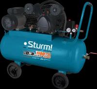 Компрессор воздушный масляный Sturm! AC93250B, 2,4кВт, 370 л/мин,50л, ременной привод