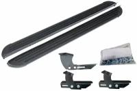 Пороги алюминиевые в полоску для Toyota Land Cruiser Prado 120 2002-2009 с крепежом