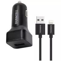 АЗУ, 1USB, 2.4А, Fast charger, черный + кабель lightning MFI 1м, DR5031A-RU, Duracell