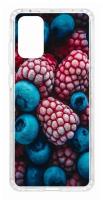 Чехол для Samsung Galaxy S20 Plus Kruche Print Fresh berries, пластиковая накладка, силиконовый бампер с защитой камеры, защитный прозрачный с рисунком