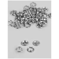 Кнопки рубашечные - 100 шт, диаметр 9,5 мм, цвет серебряный